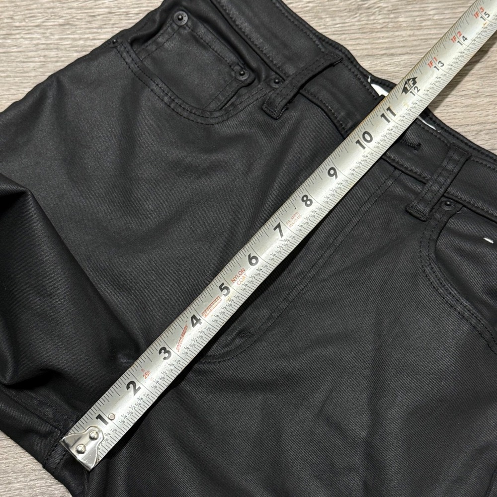 Abercrombie & Fitch 90s Slim Straight Ultra High Rise Coated Black Pants 27 TALL - Picture 7 of 12
